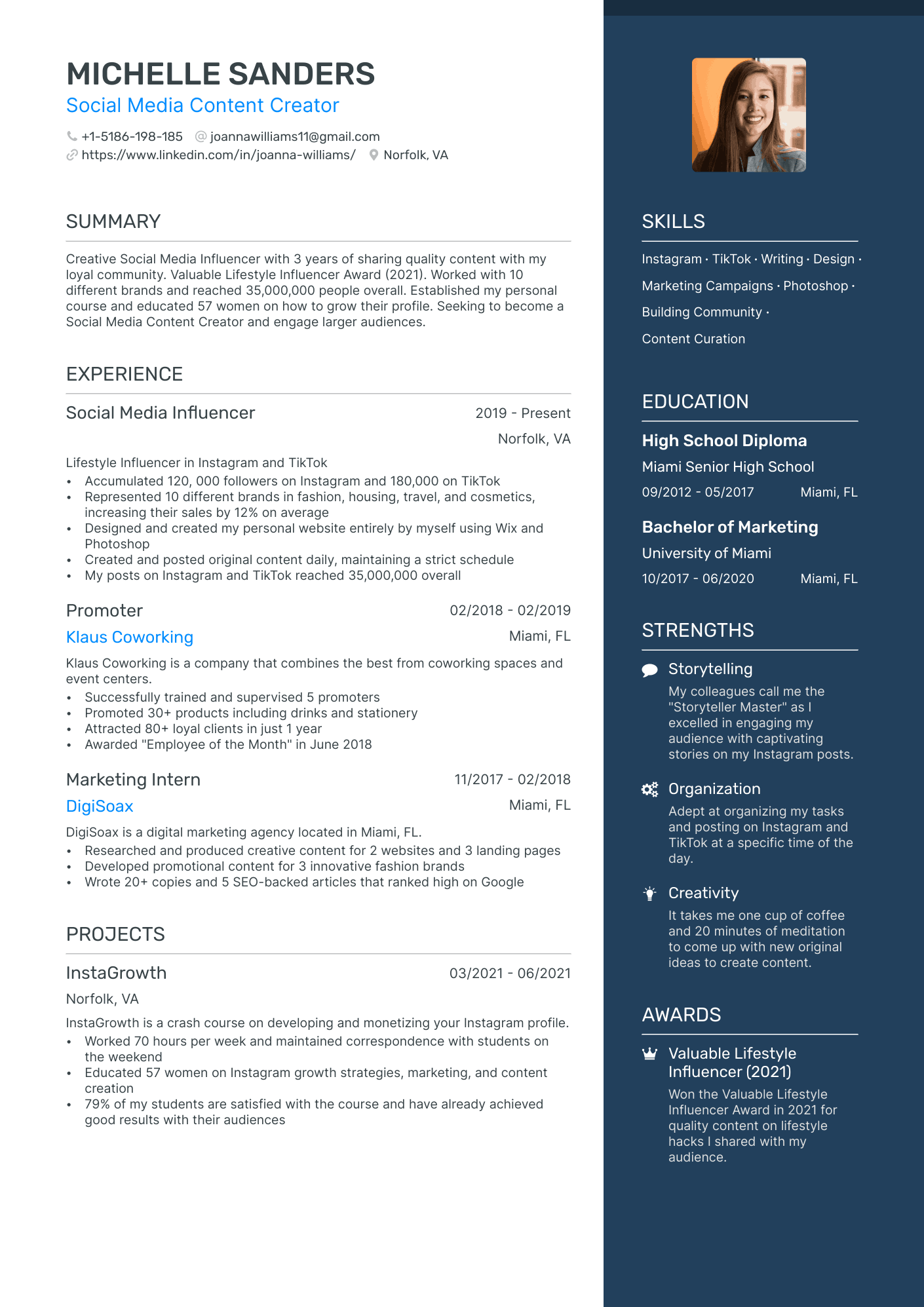 Social Media Influencer Resume Examples Guide For