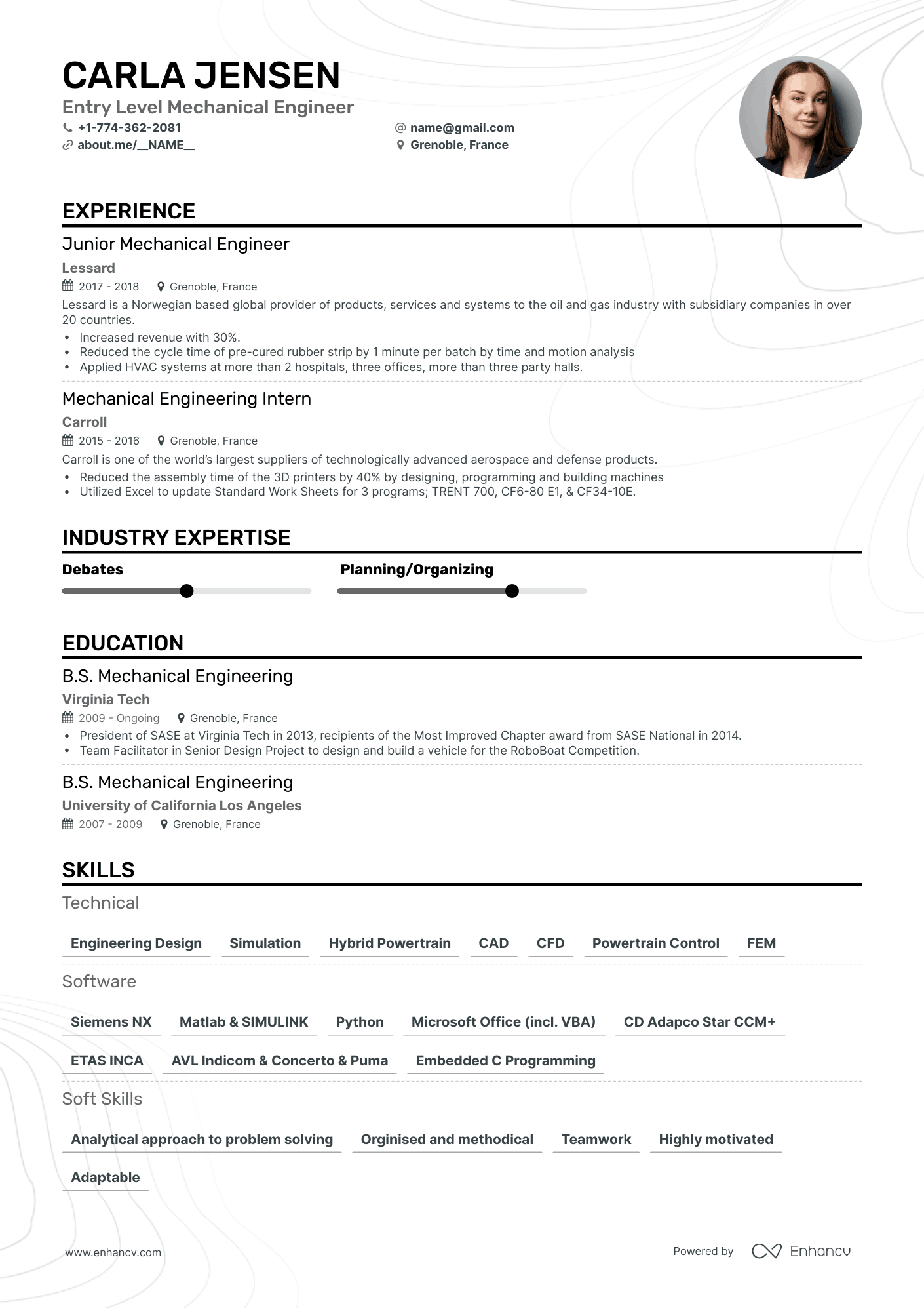 Entry Level Mechanical Engineer Resume Samples Template For