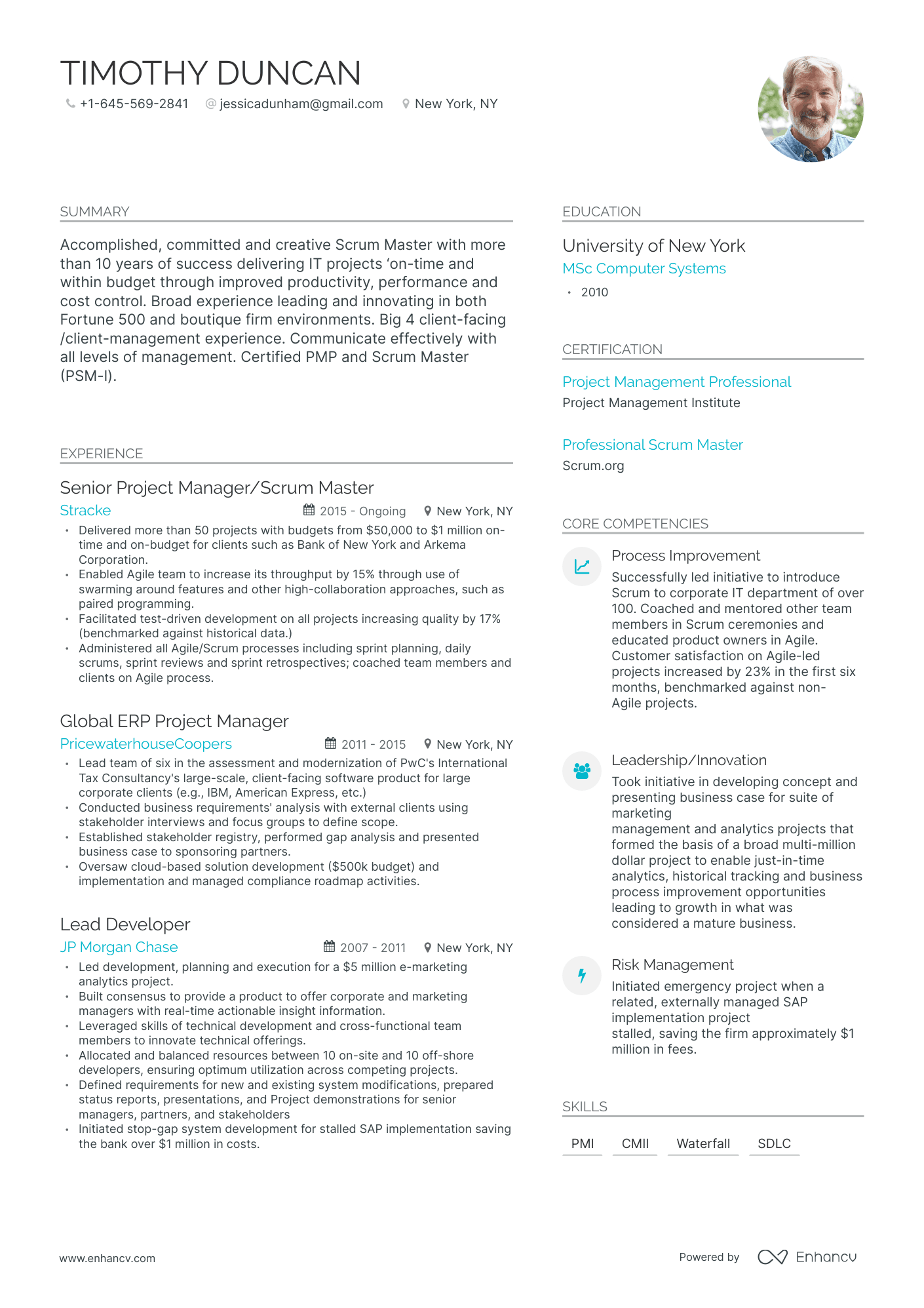 Agile Scrum Master Resume Examples Guide For Layout Skills