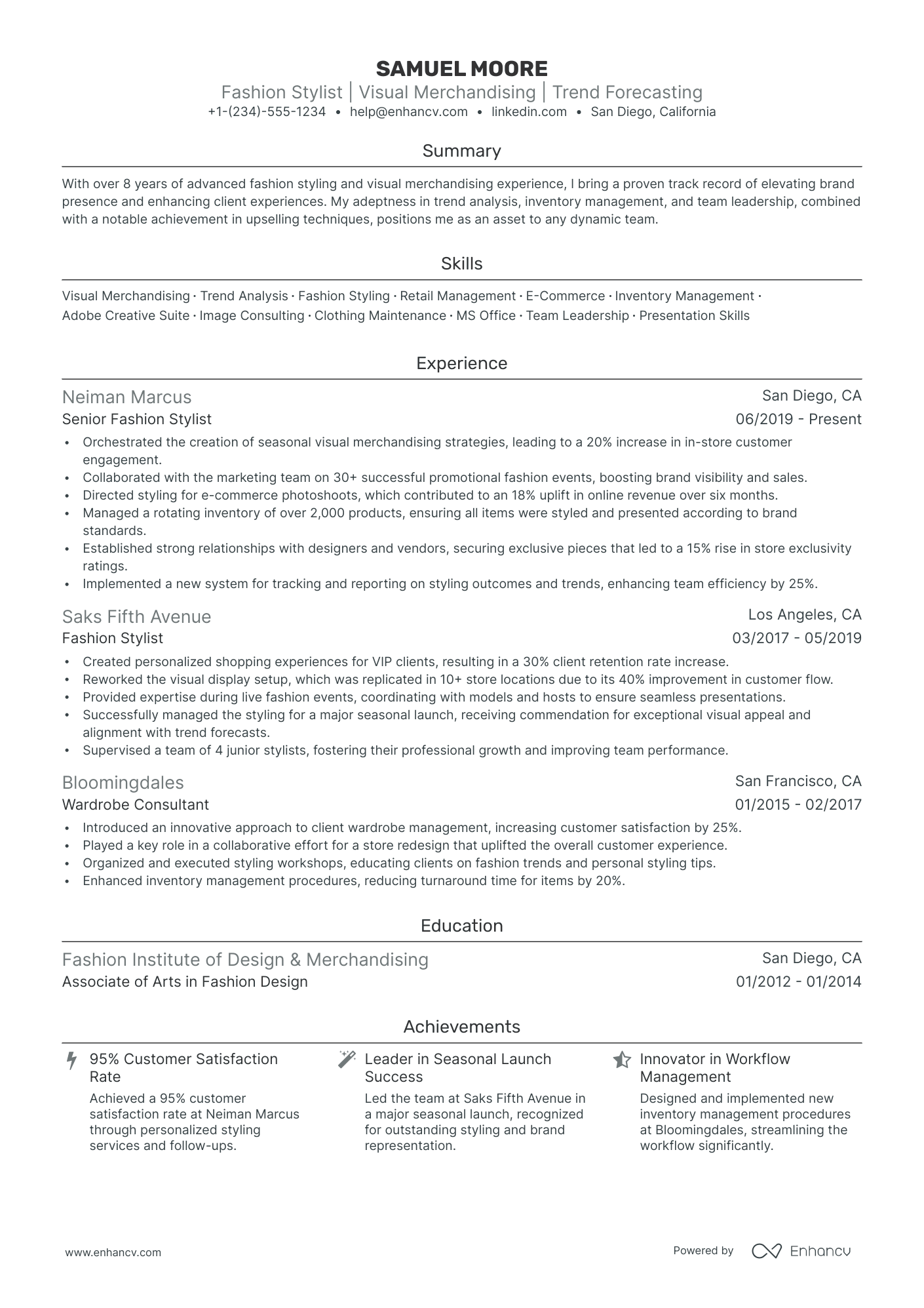 Fashion Stylist Resume Examples Guide For