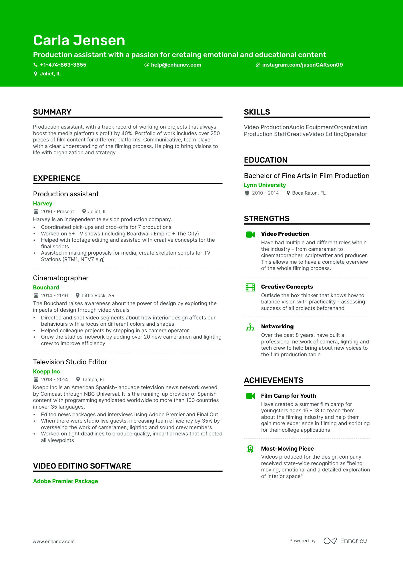 8 Filmmaker Resume Examples Guide For 2024