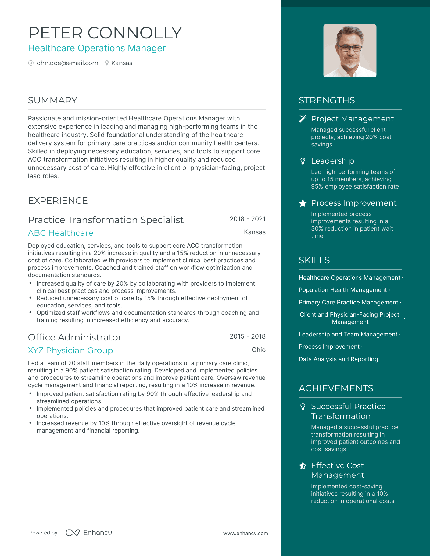 5 Healthcare Operations Manager Resume Examples Guide For 2023