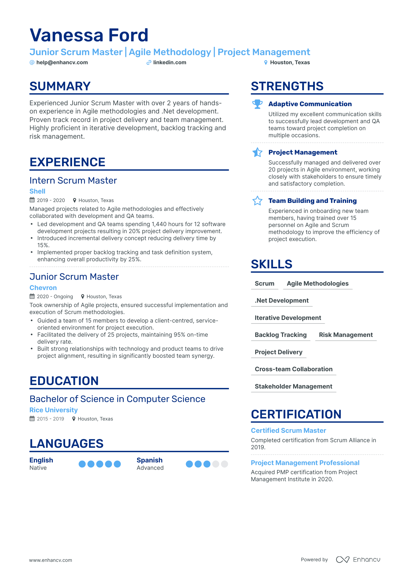 5 Junior Scrum Master Resume Examples Guide For 2024