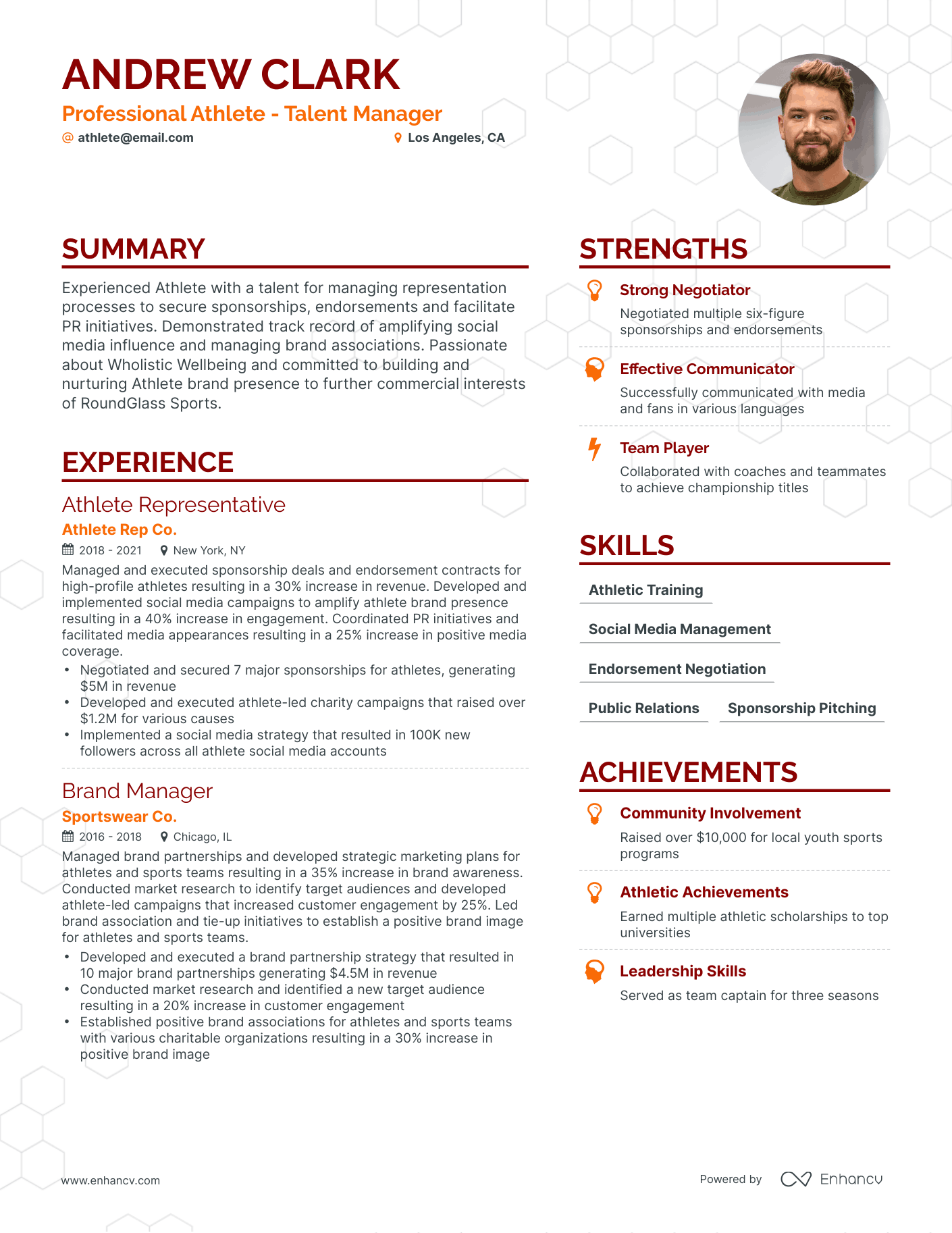 Athlete Resume Examples Guide For