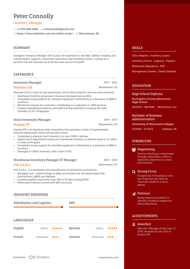 Inventory Manager Resume Examples Guide For