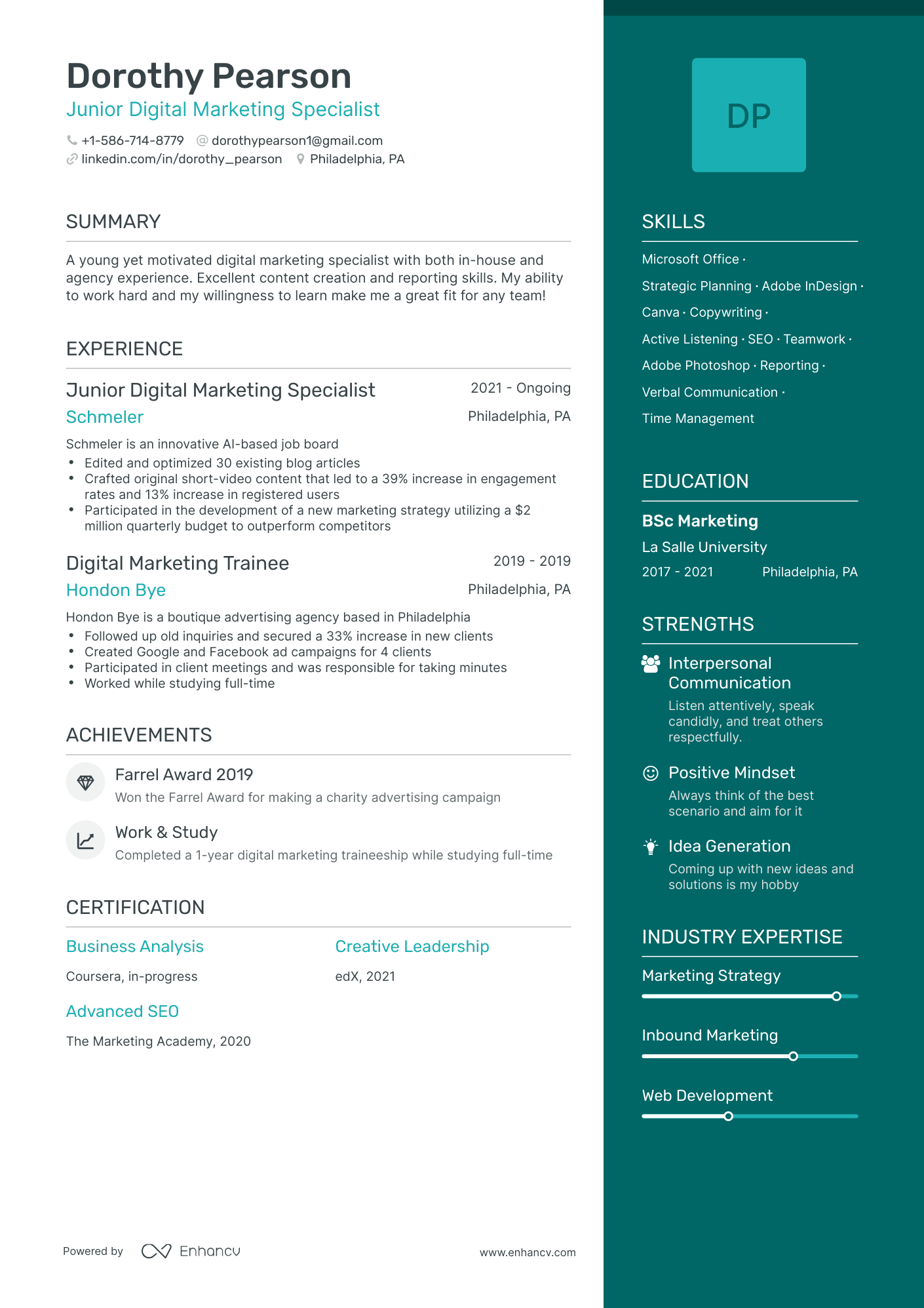 5 Entry Level Digital Marketing Resume Examples Guide For 2023