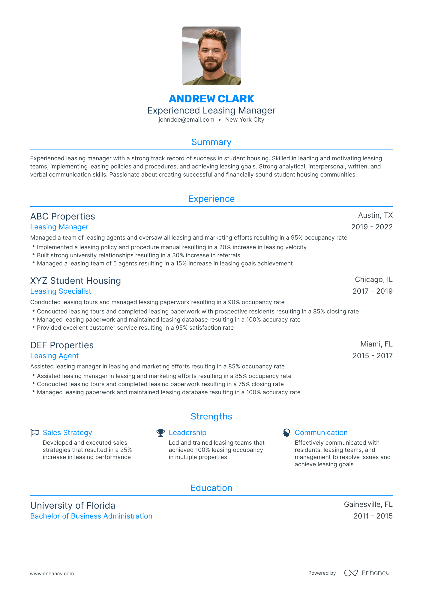 Leasing Manager Resume Examples Guide For