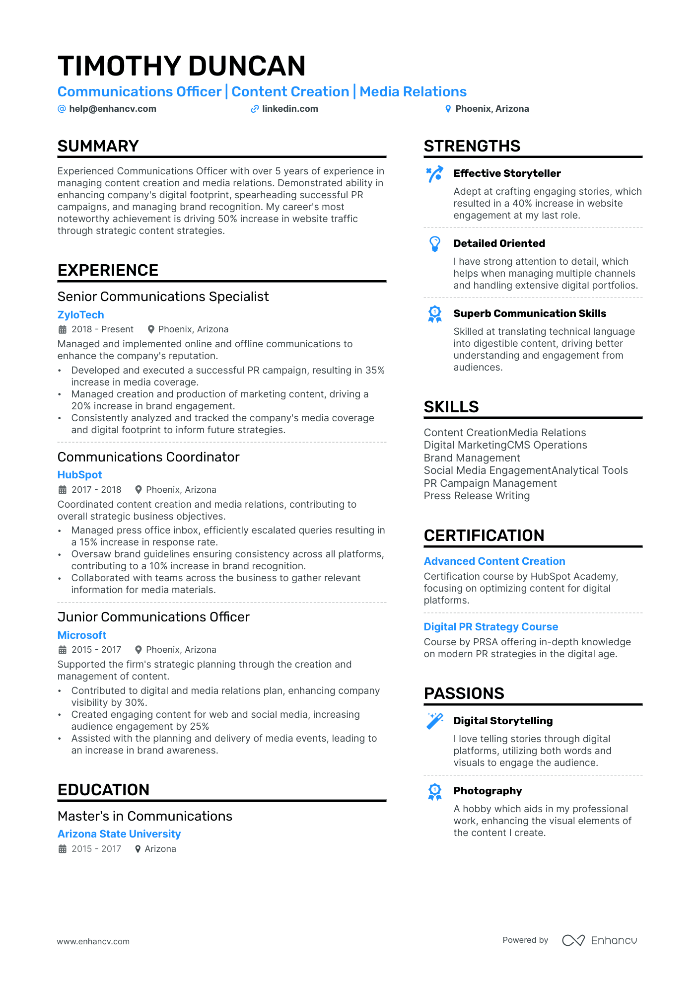 Communication Manager Resume Examples Guide For