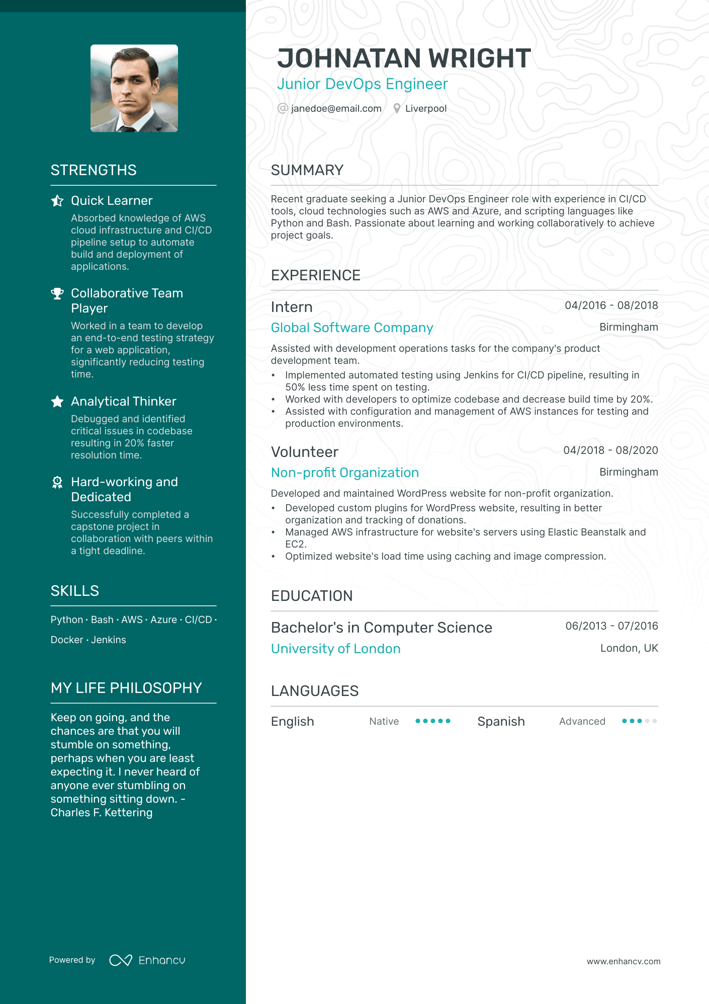 Devops Engineer Cv Examples For