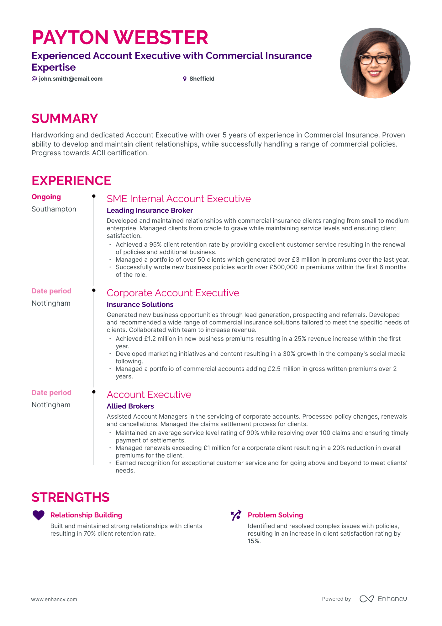 Account Executive Cv Examples For