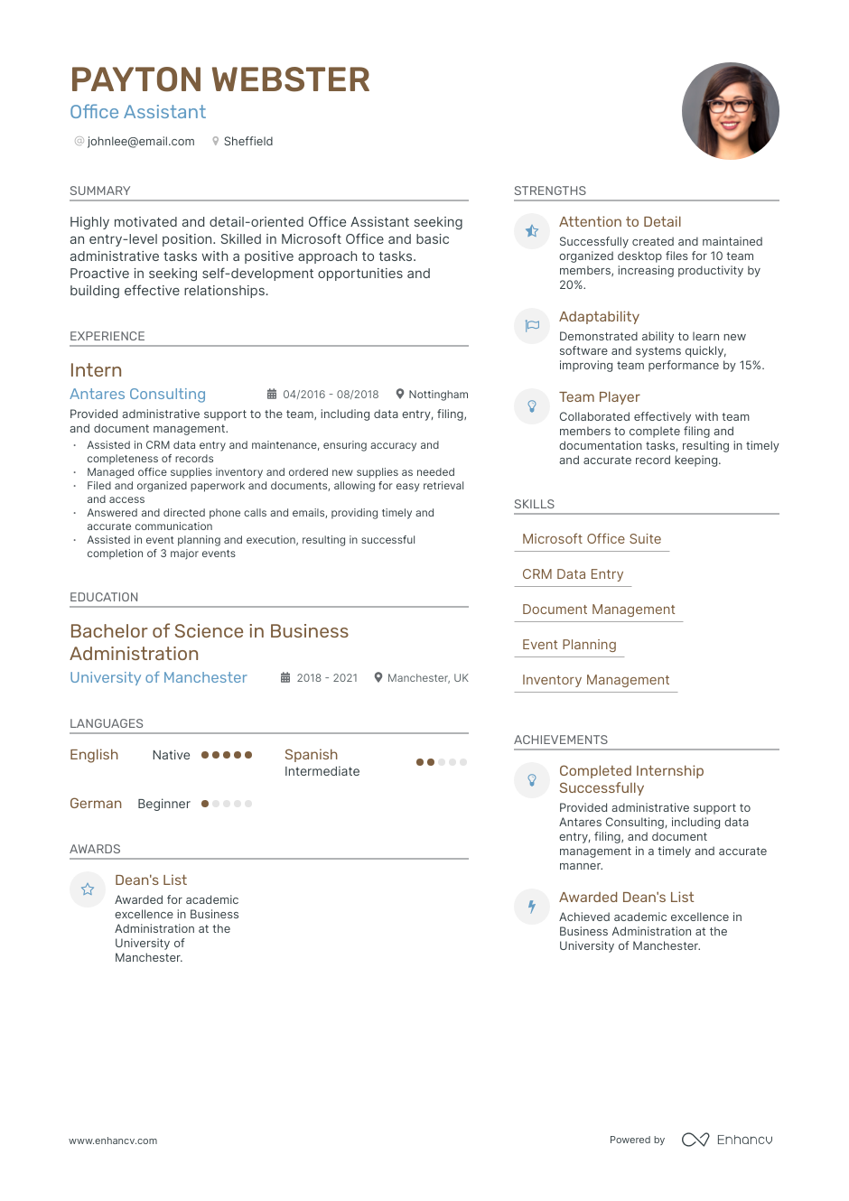 Office Manager Cv Examples For