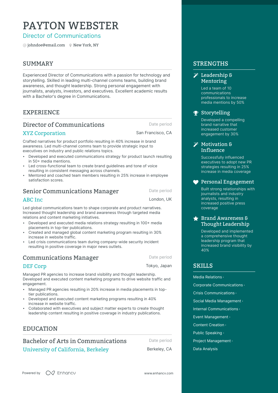 5 Director Of Communications Resume Examples Guide For 2023