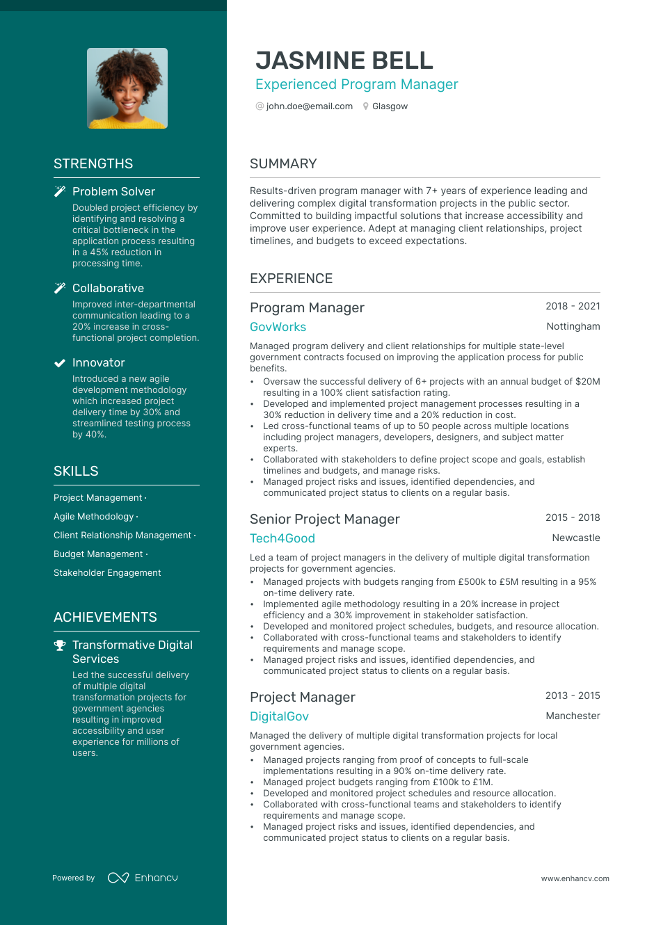 Program Manager Cv Examples For