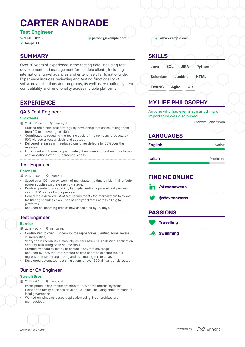 Test Engineer Resume Examples Guide For