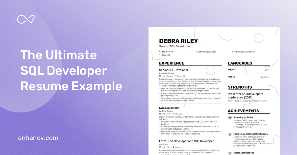 Sql Developer Resume Examples Guide For