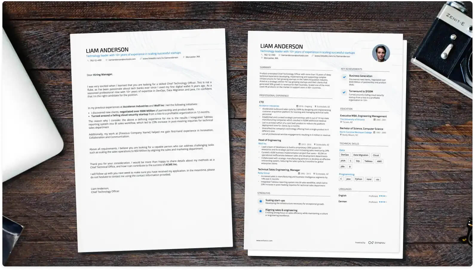 difference between application letter and cv