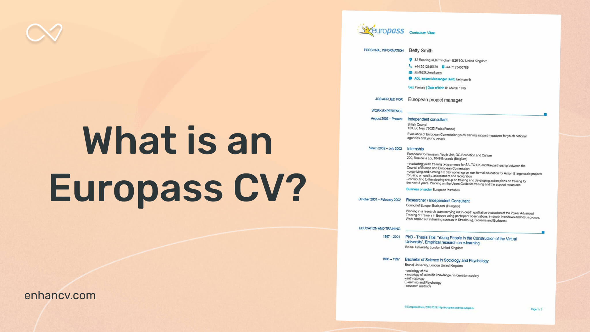 a Europass CV Template & Usage in 2023] | Enhancv