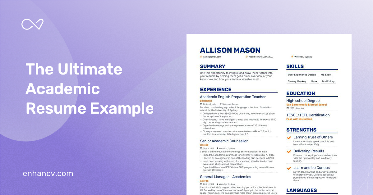 8 Academic Resume Examples & Guide for 2023