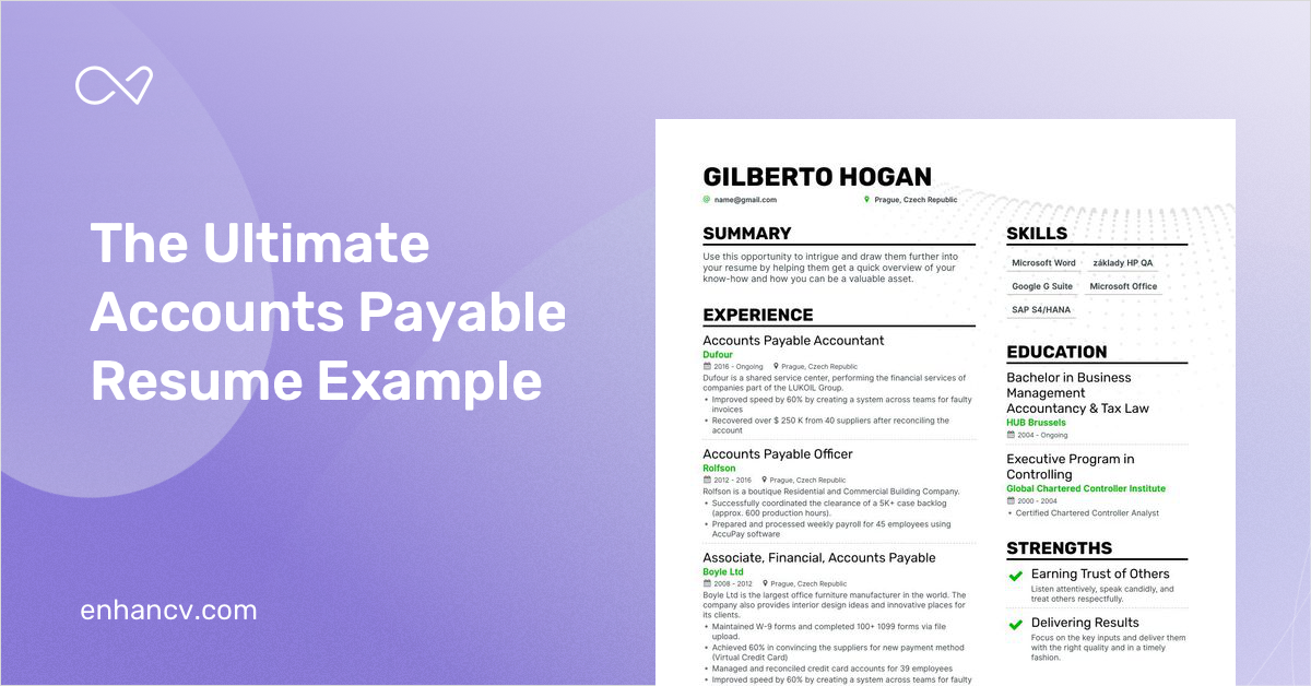 8 Accounts Payable Resume Examples & Guide for 2024