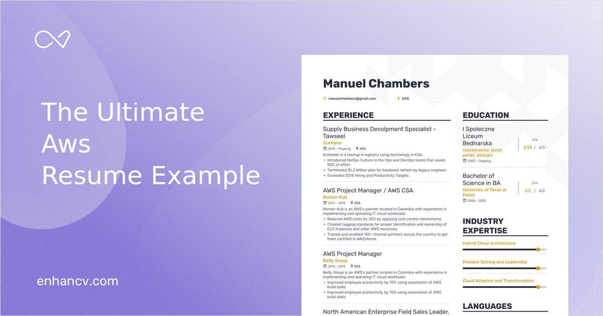 9 AWS Resume Examples & Guide for 2023