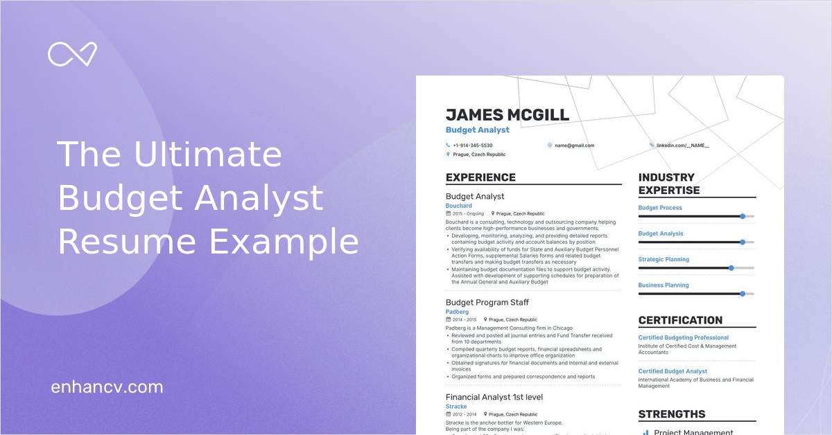 Budget Analyst Resume Samples and Writing Guide for 2023 | Enhancv.com ...