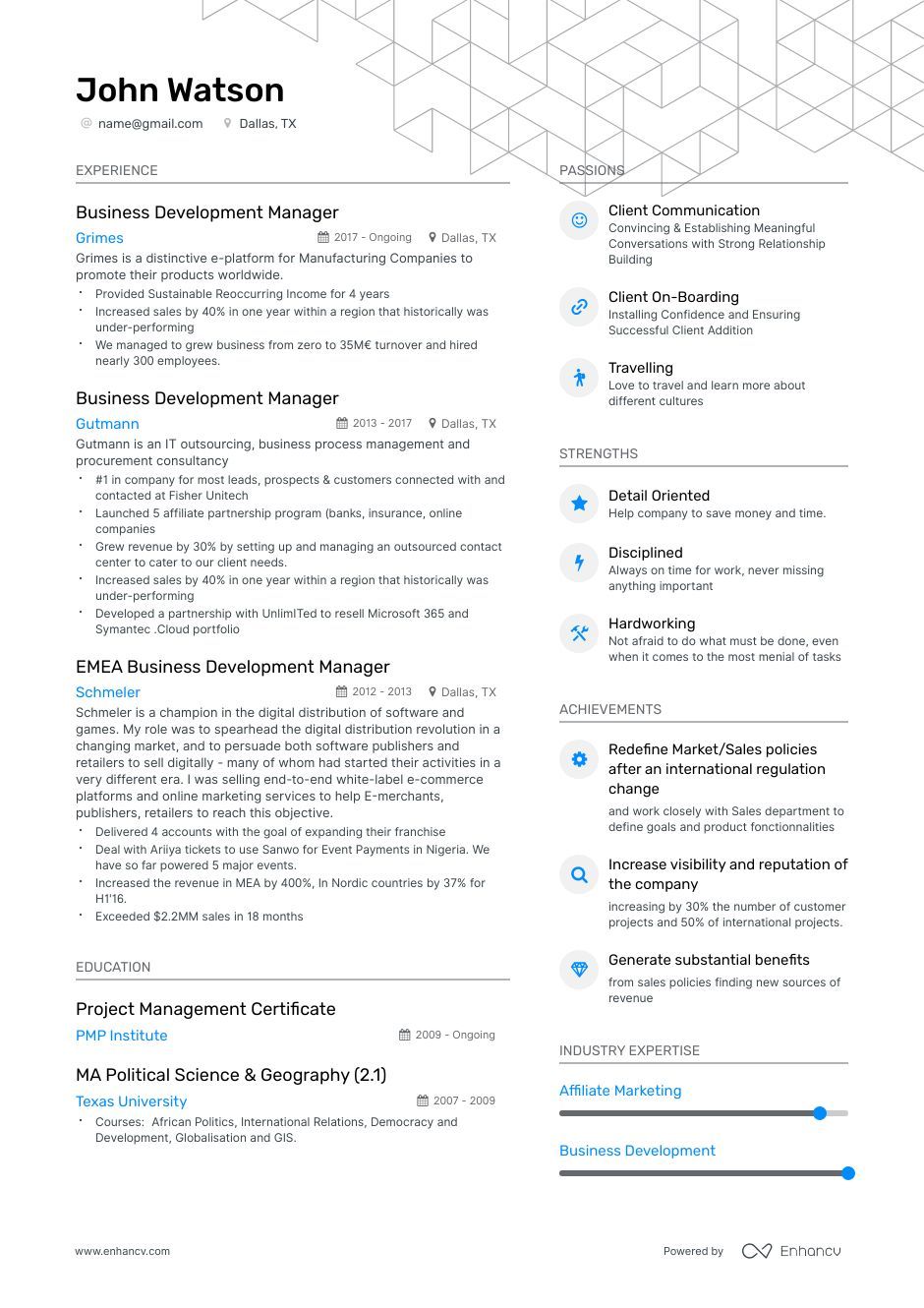 Business Development Resume Samples 4 Templates Tips