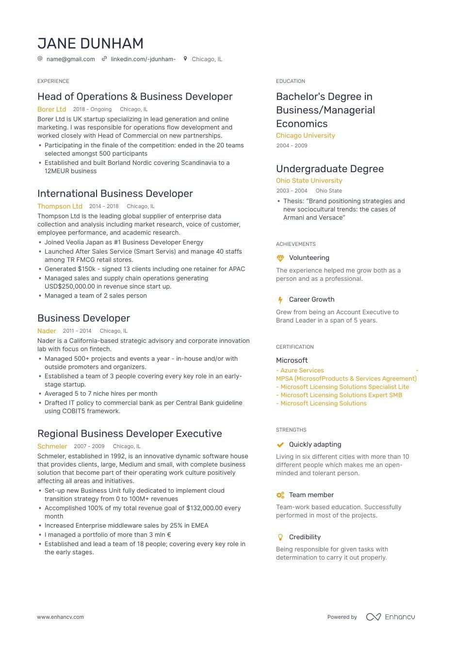Business Development Resume Samples [4 Templates + Tips] (Layout, Skills,  Keywords & Job Description)