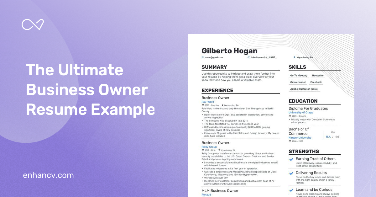 7 Business Owner Resume Examples & Guide for 2023