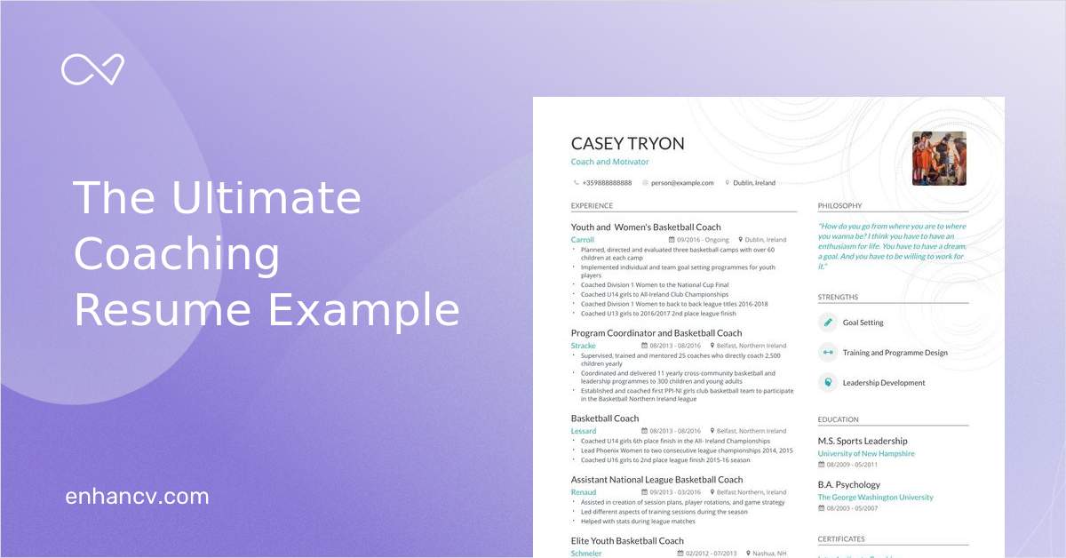 2 Coaching Resume Examples And Guide For 2023