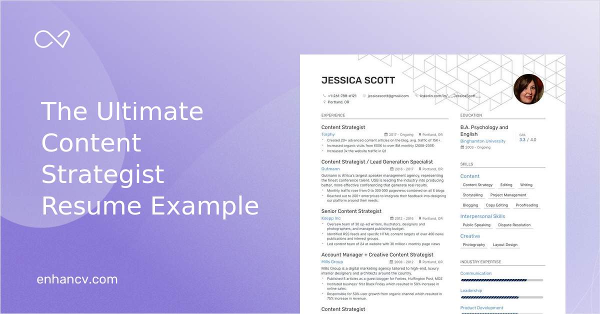 5 Content Strategist Resume Examples & Guide for 2023