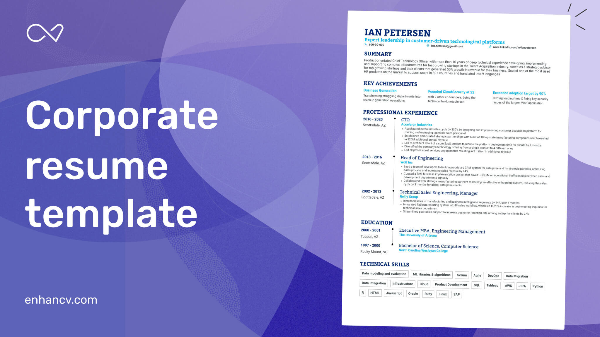 Corporate Resume Templates | Business Resume Templates by Enhancv | PDF ...