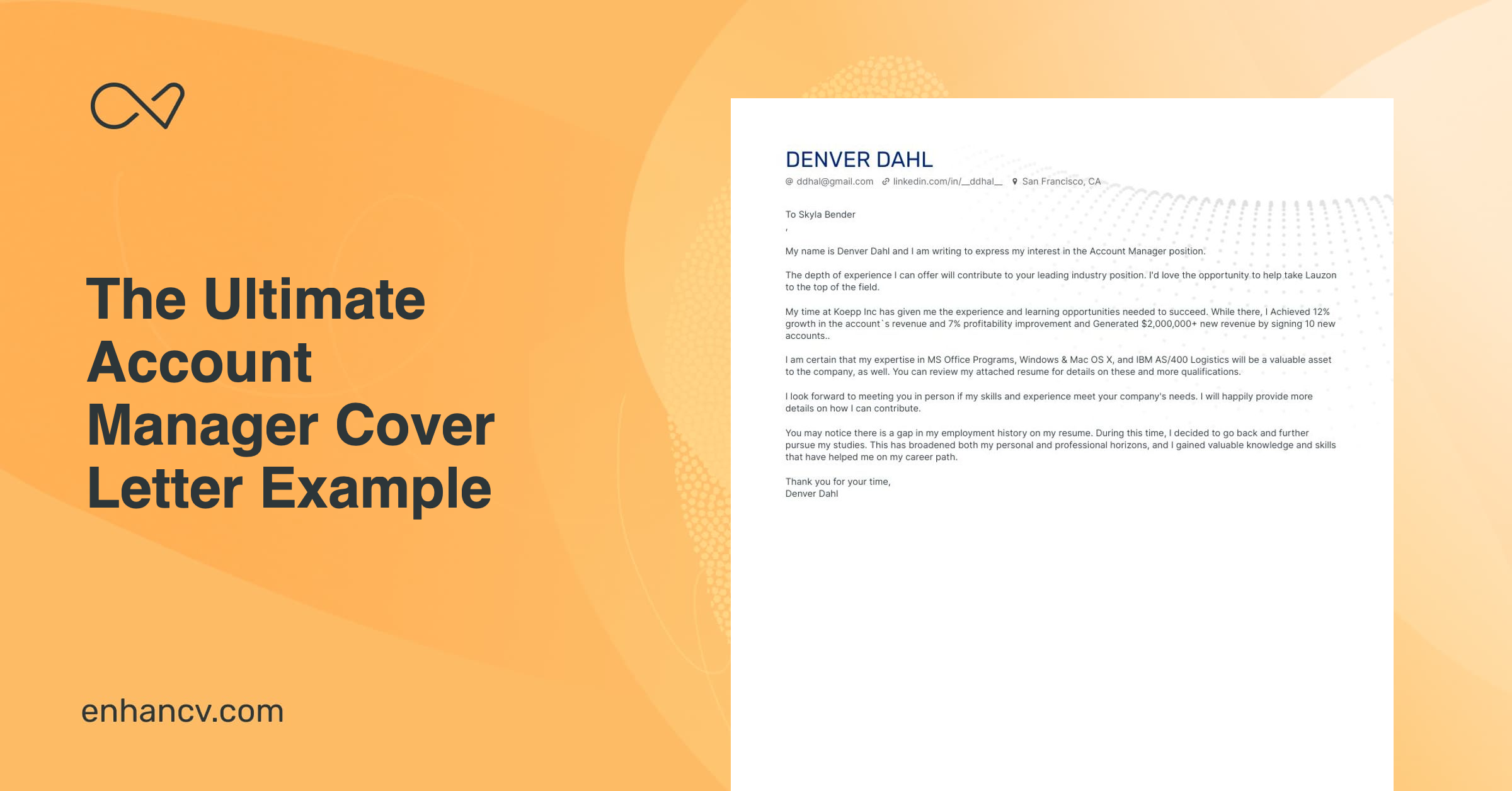 Real Account Manager Cover Letter Example For 2023   Meta Image Account Manager 