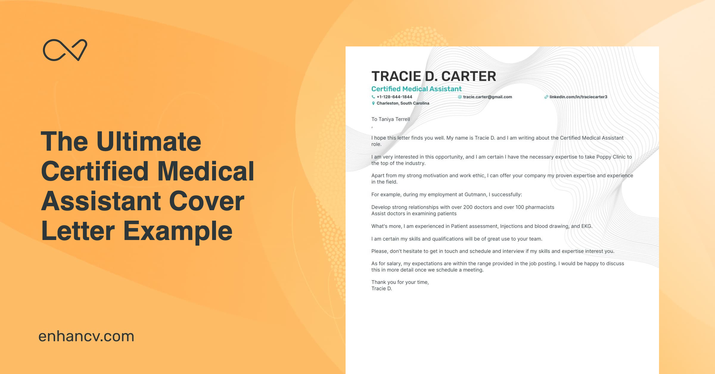 Real Certified Medical Assistant Cover Letter Example for 2023