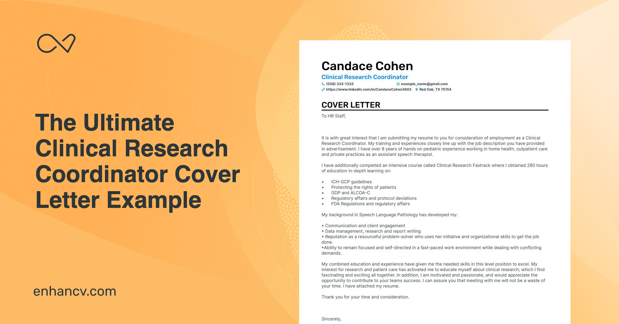 cover letter for clinical research coordinator