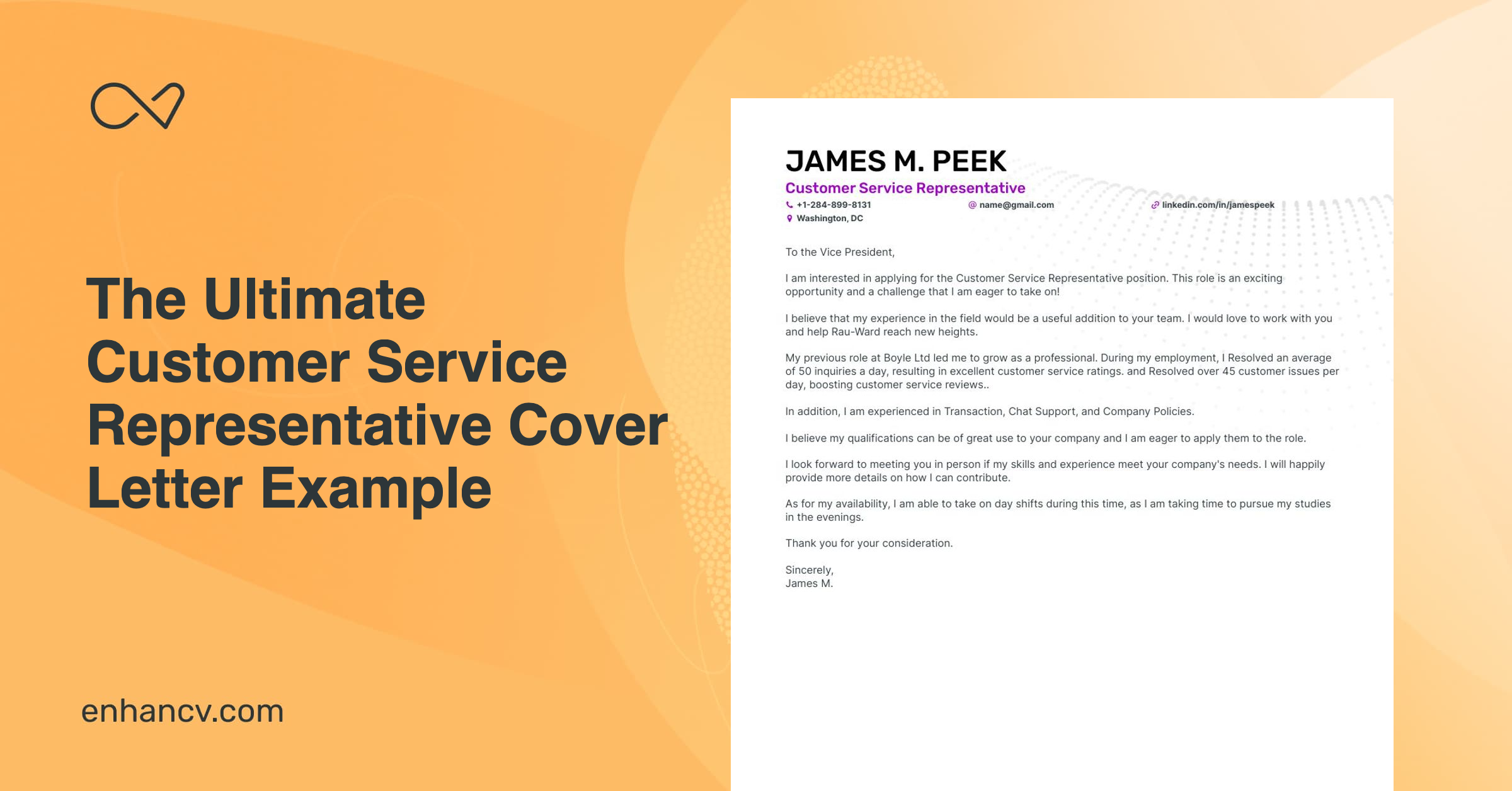 simple cover letter samples customer service
