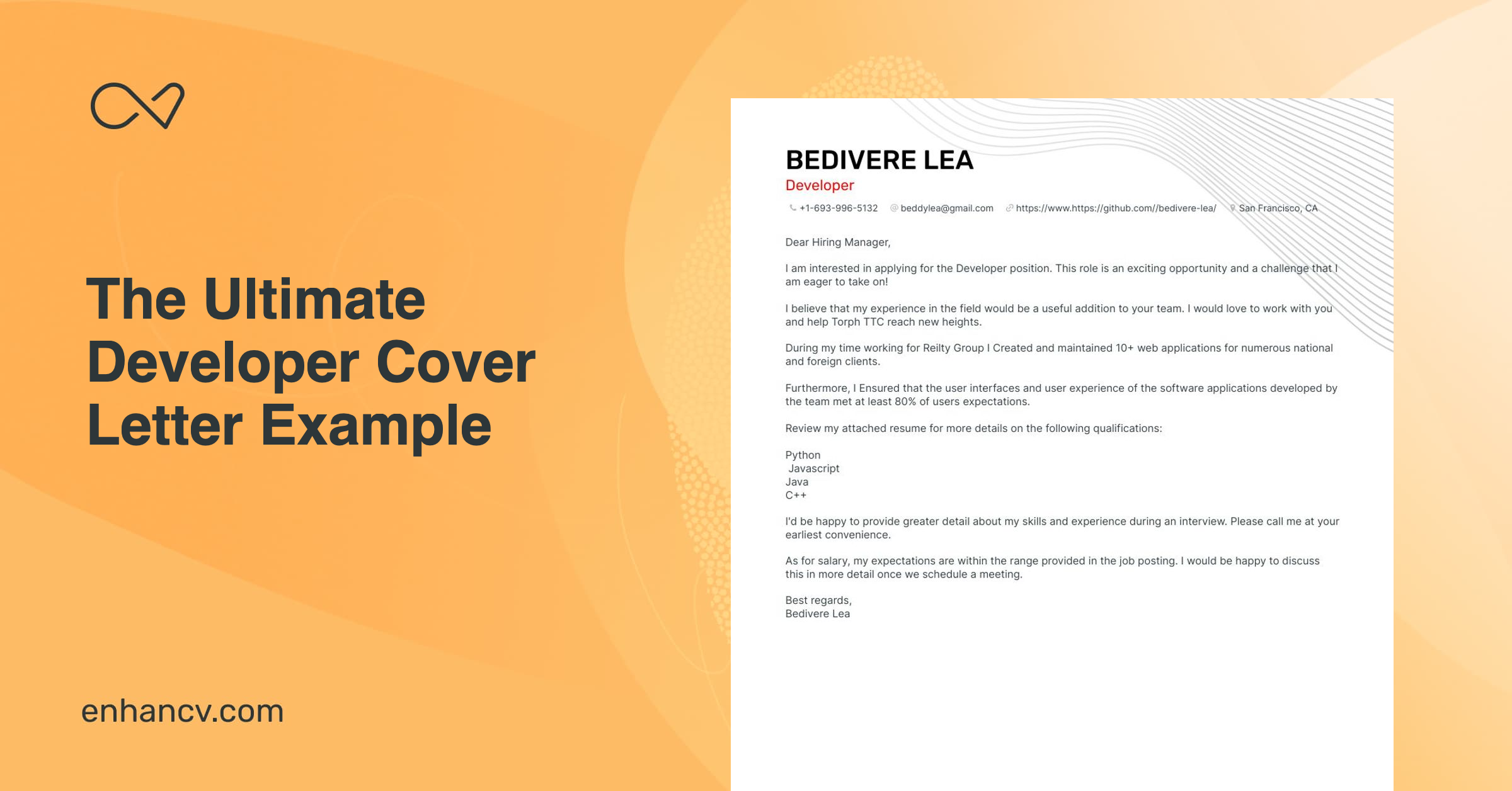 Real Developer Cover Letter Example For 2024   Meta Image Developer 