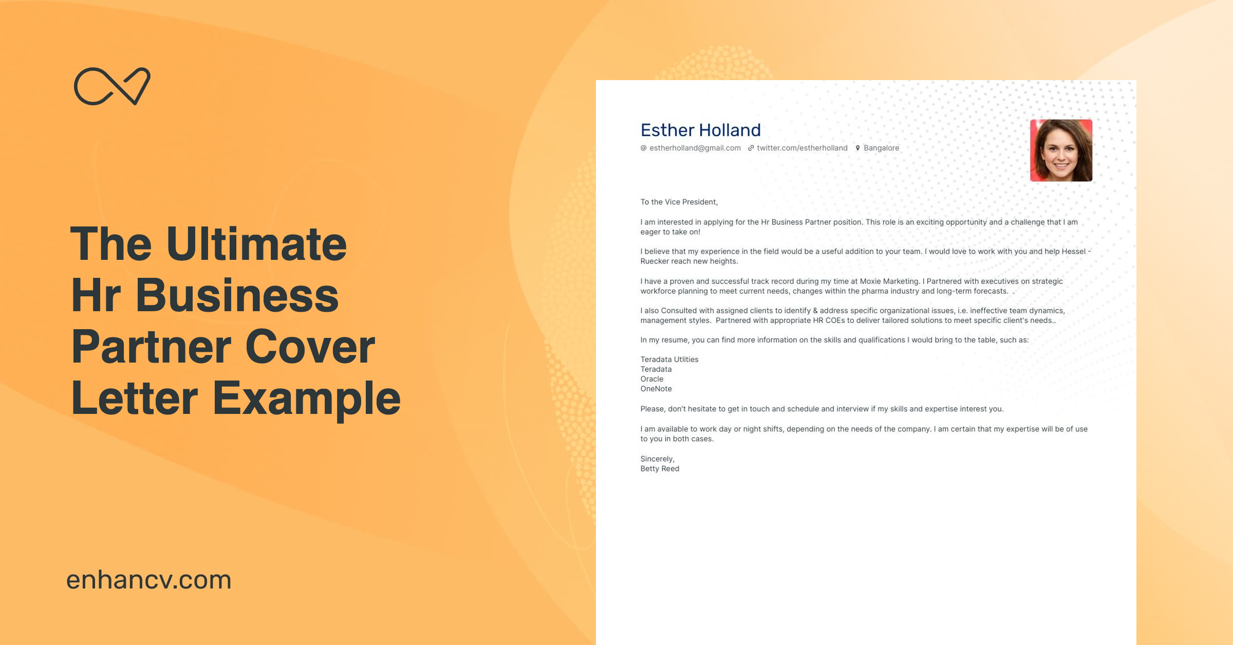 hr business partner cover letter templates