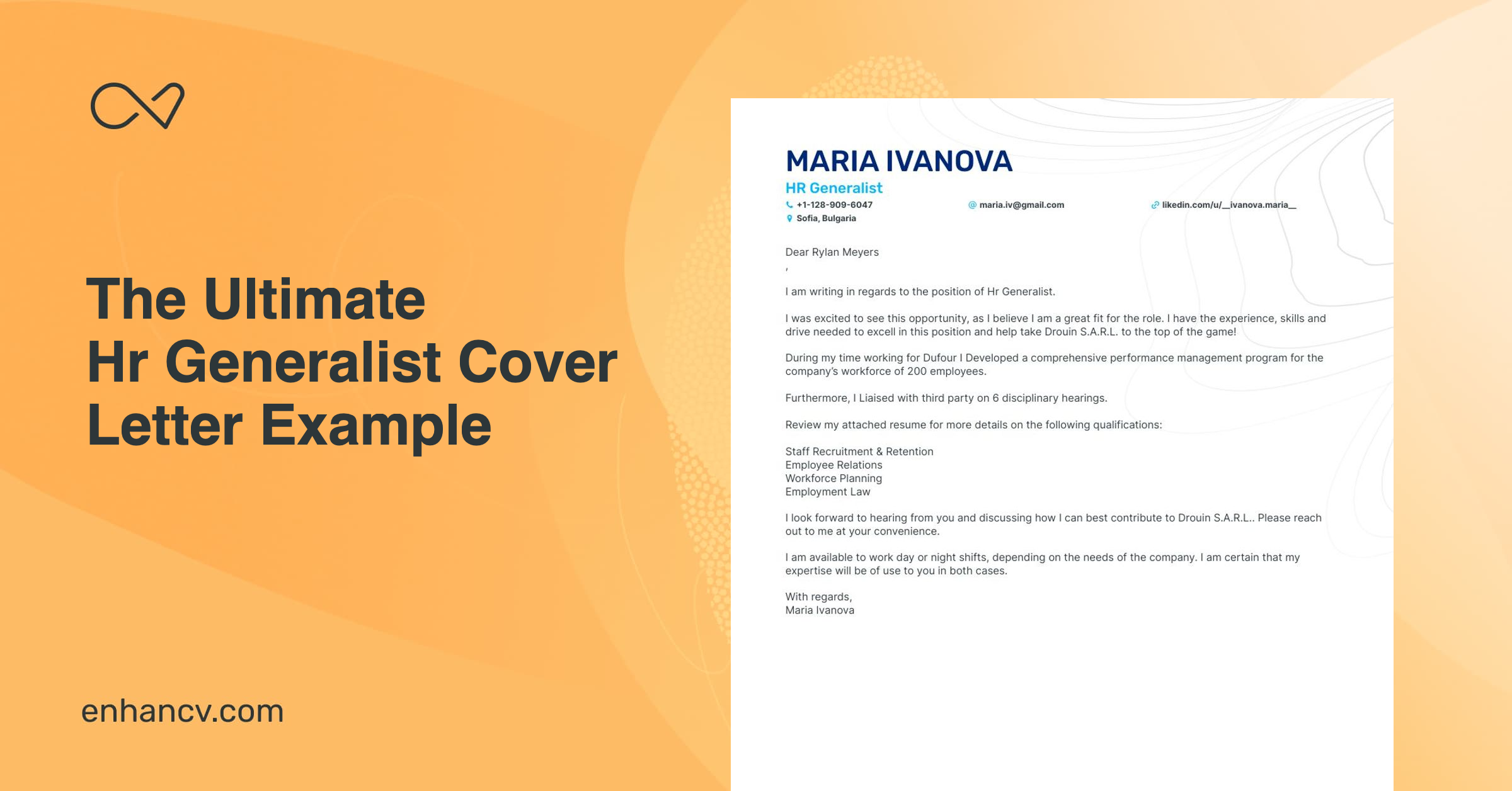 hr generalist cover letter examples