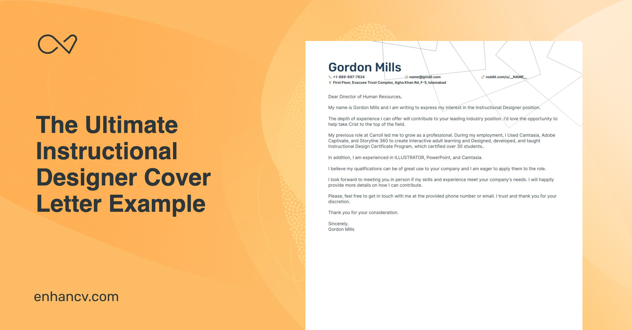 instructional designer cover letter sample