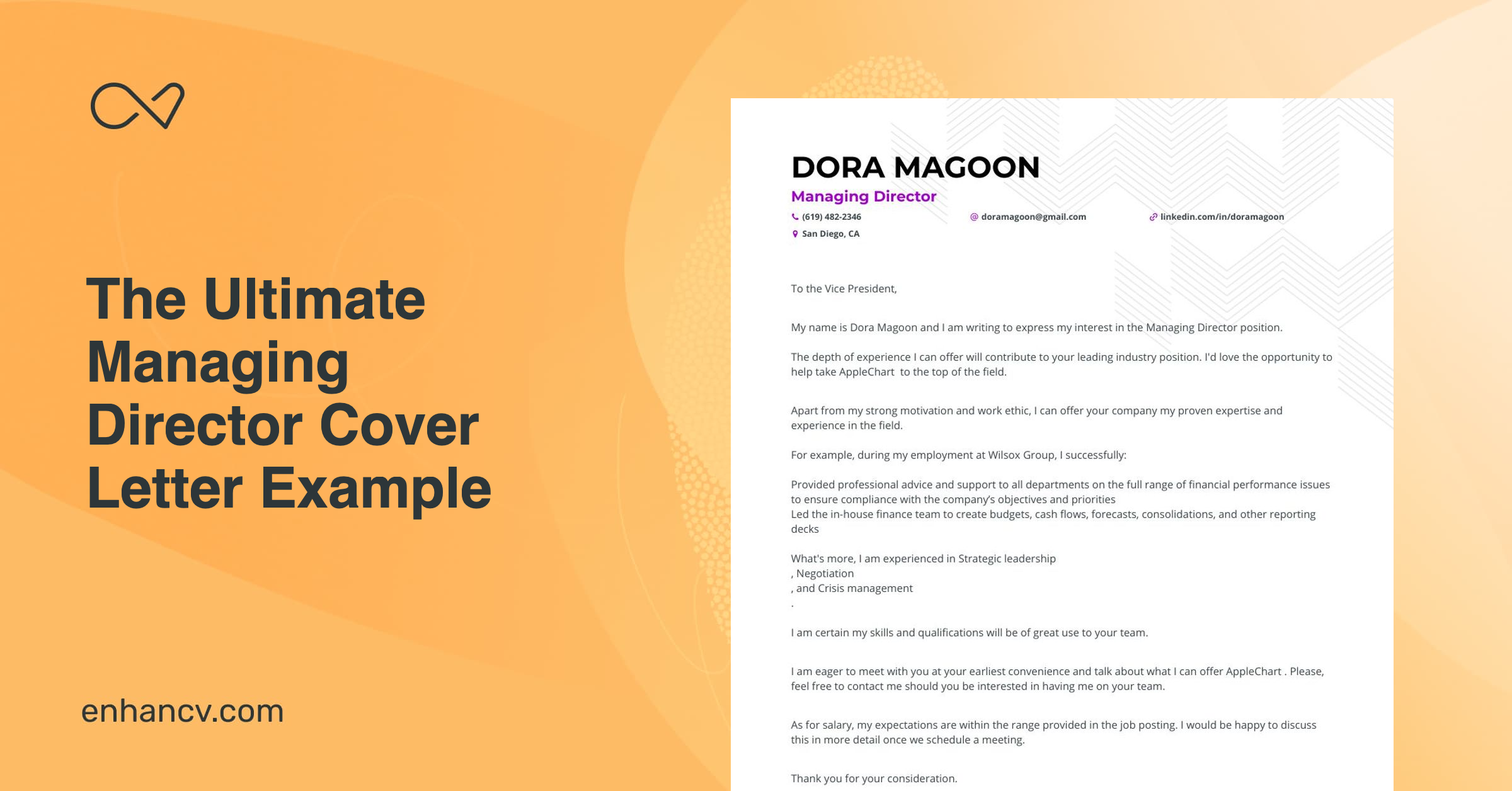 managing director cover letter examples