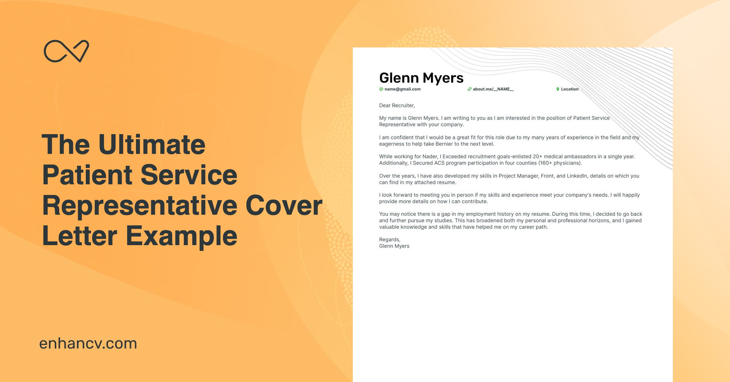 Real Patient Service Representative Cover Letter Example for 2023