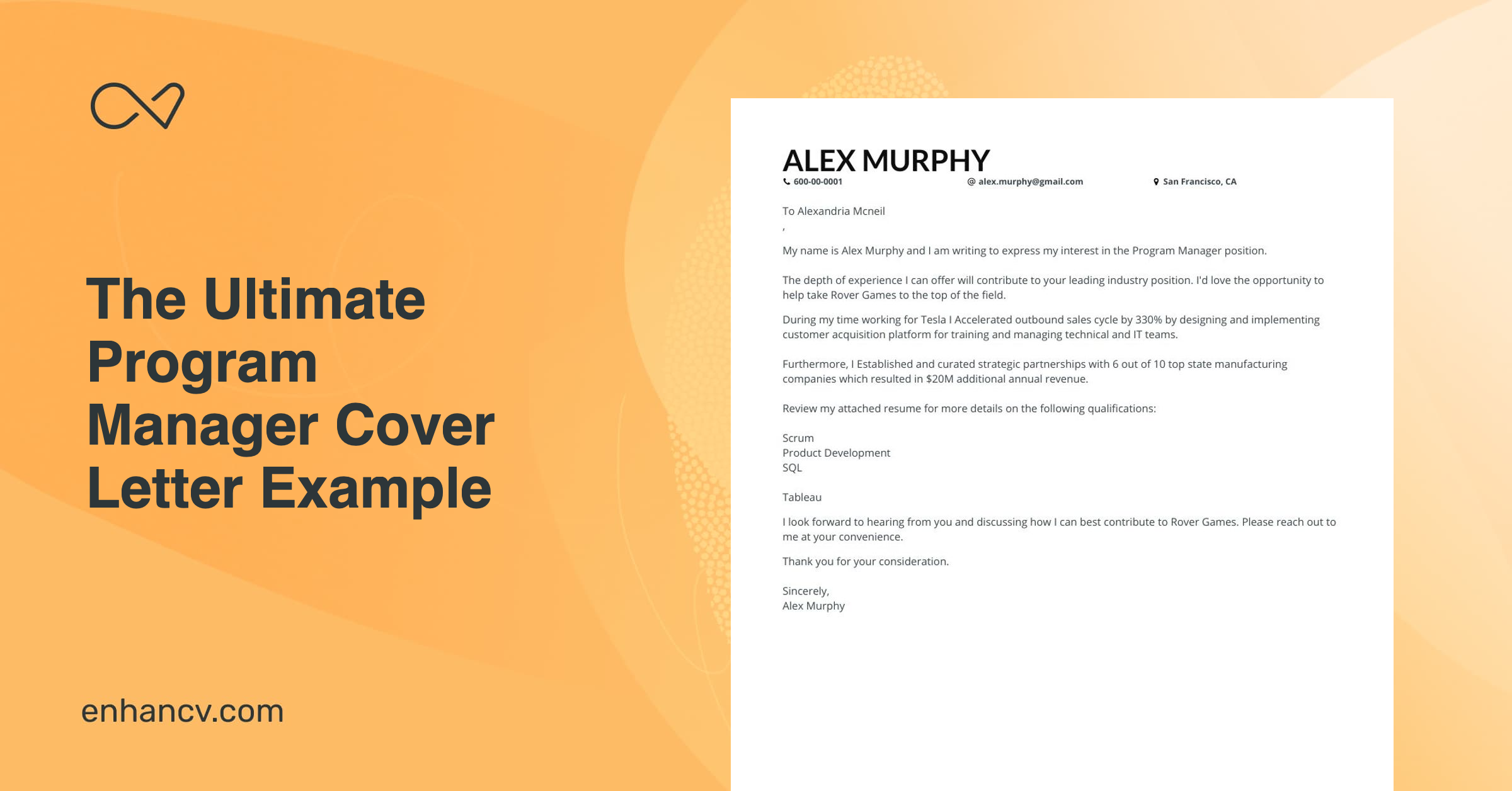 Real Program Manager Cover Letter Example For 2024   Meta Image Program Manager 