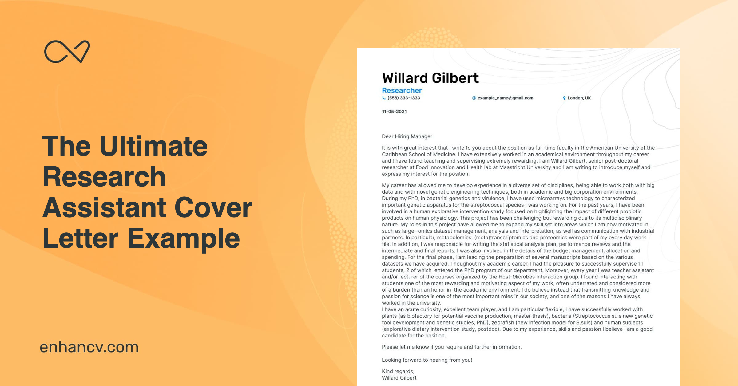Research Assistant Cover Letter Example (Free Guide)