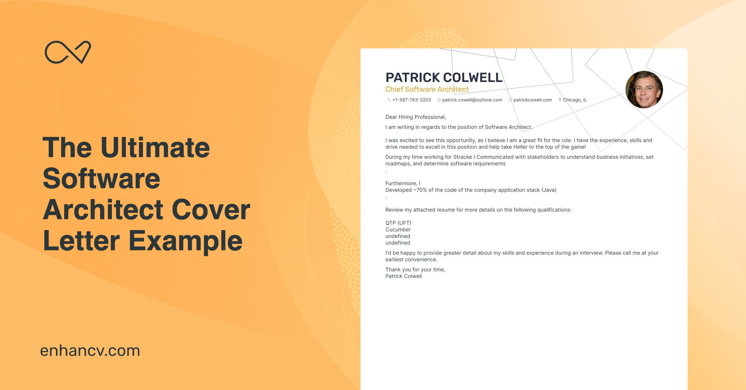 Real Software Architect Cover Letter Example for 2023