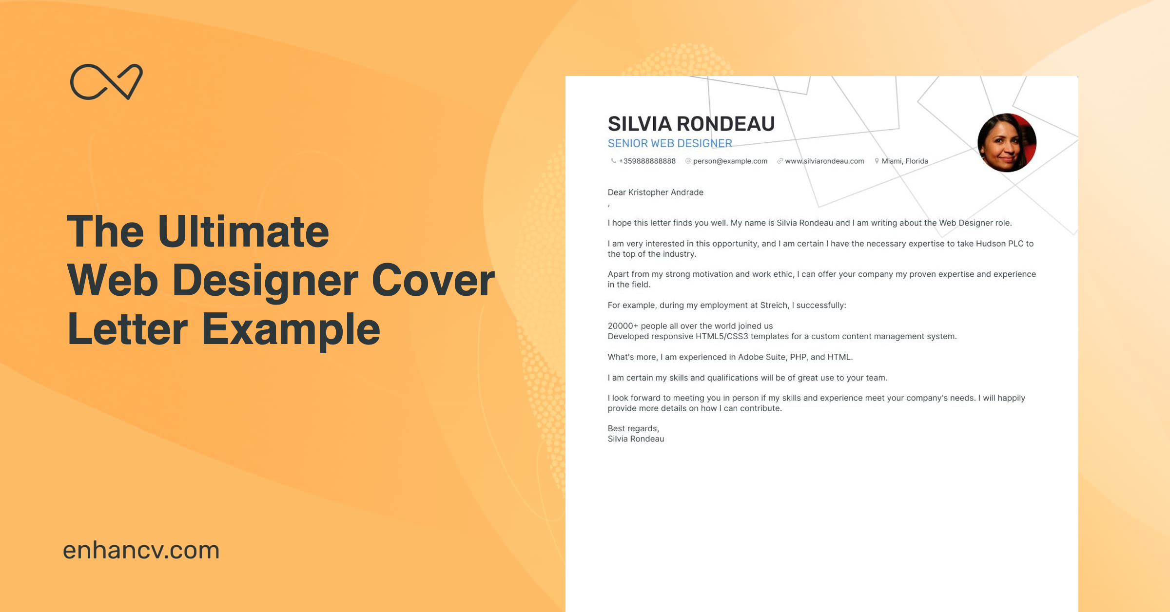 website designer cover letter