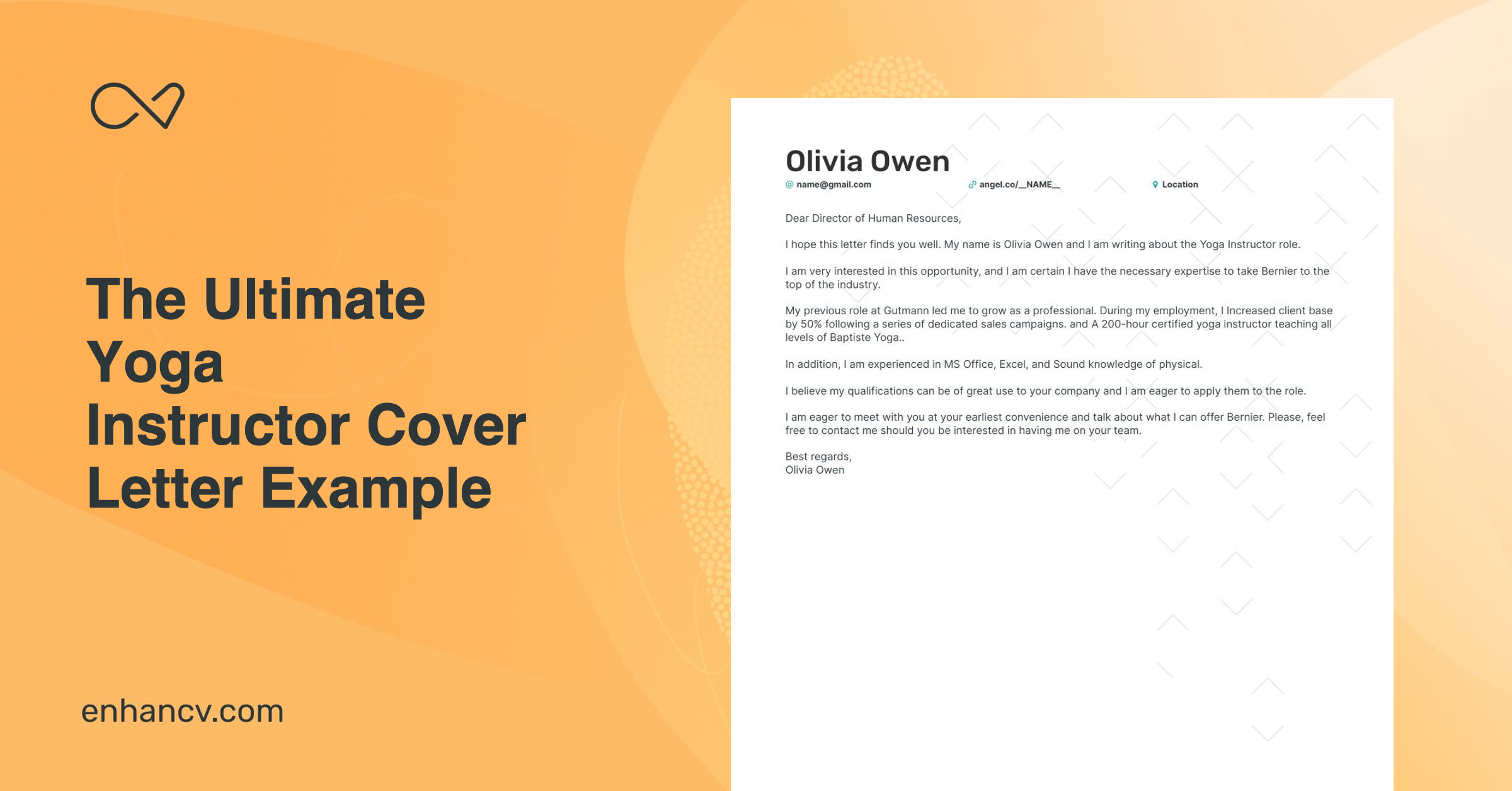 cover letter sample yoga instructor