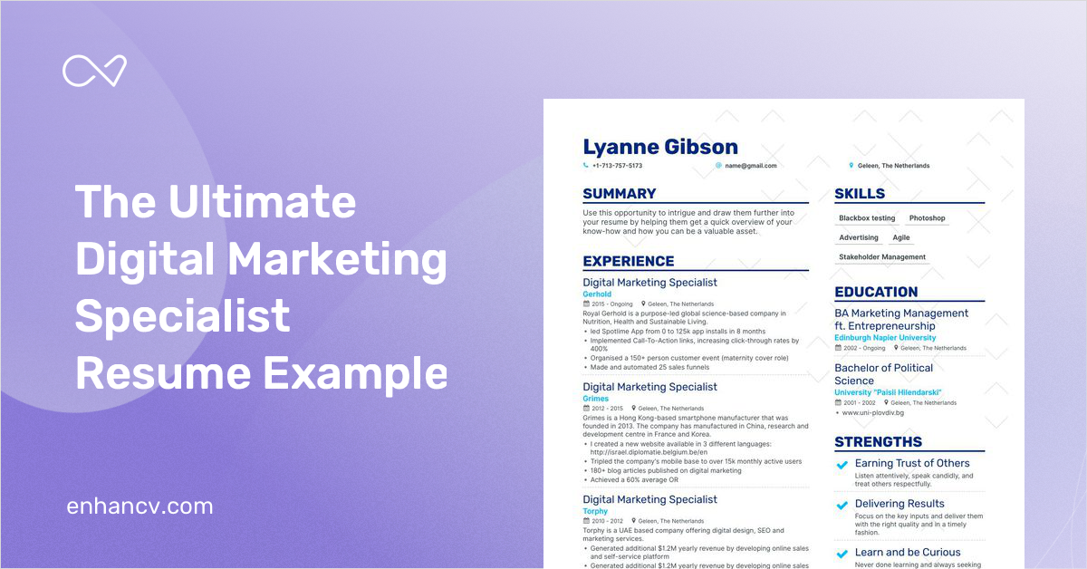 5 Digital Marketing Specialist Resume Examples & Guide for 2023