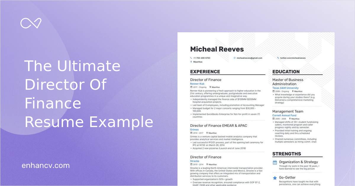 5 Director Of Finance Resume Examples Guide For 2023   Director Of Finance Resume Fc9dd2247e 