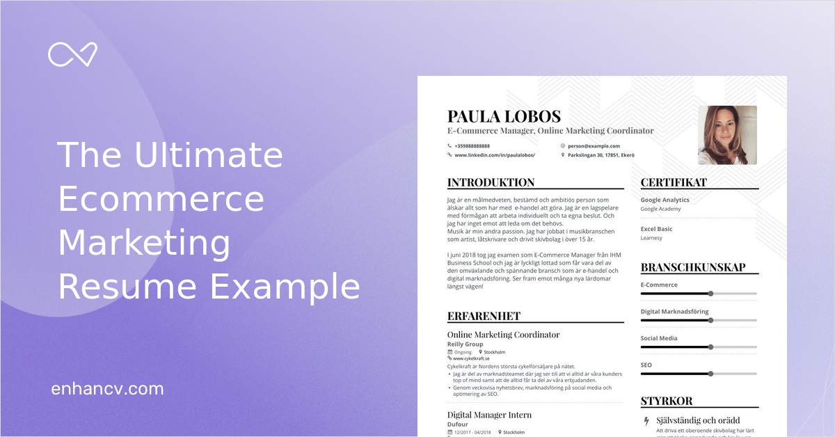 5 Ecommerce Marketing Resume Examples & Guide for 2023