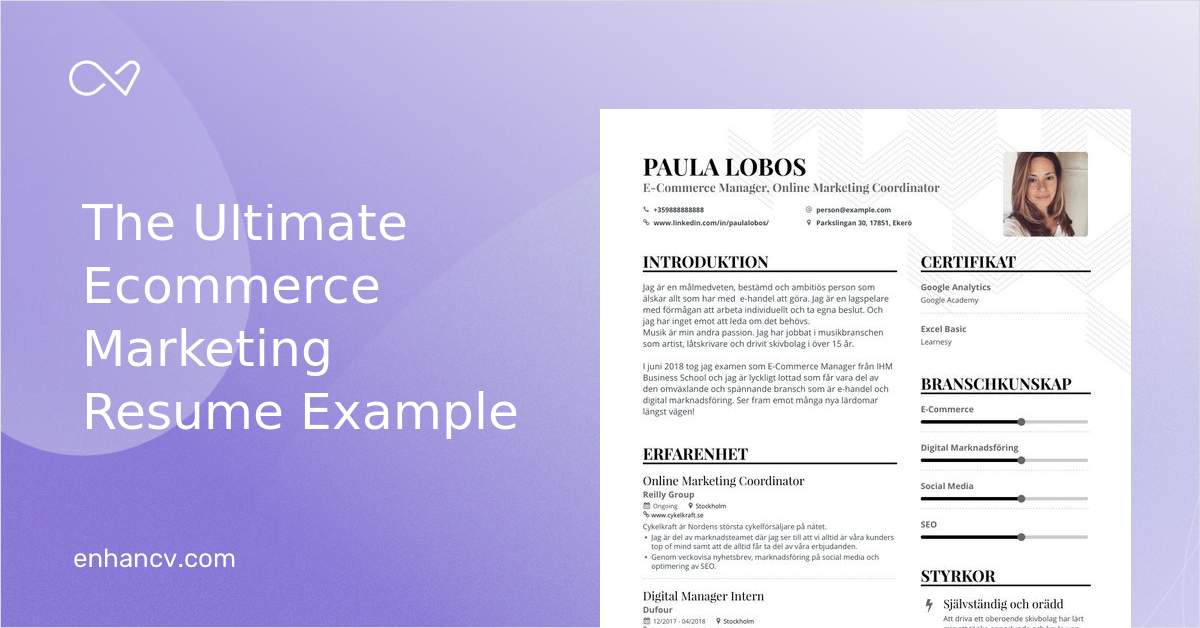 5 Ecommerce Marketing Resume Examples Guide For 2023